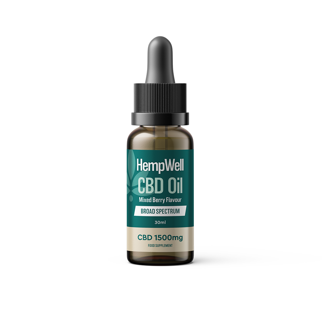 HW_CBDFS_BroadSpectrumOil_1500mg_MixedBerry-1.png HempWell | CBD Oil Broad Spectrum | THC-Free | 1500mg | 30ml (Mixed Berry Flavour)